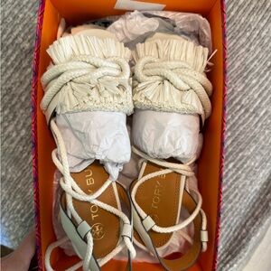 Tory Burch rope ivory heel sandal